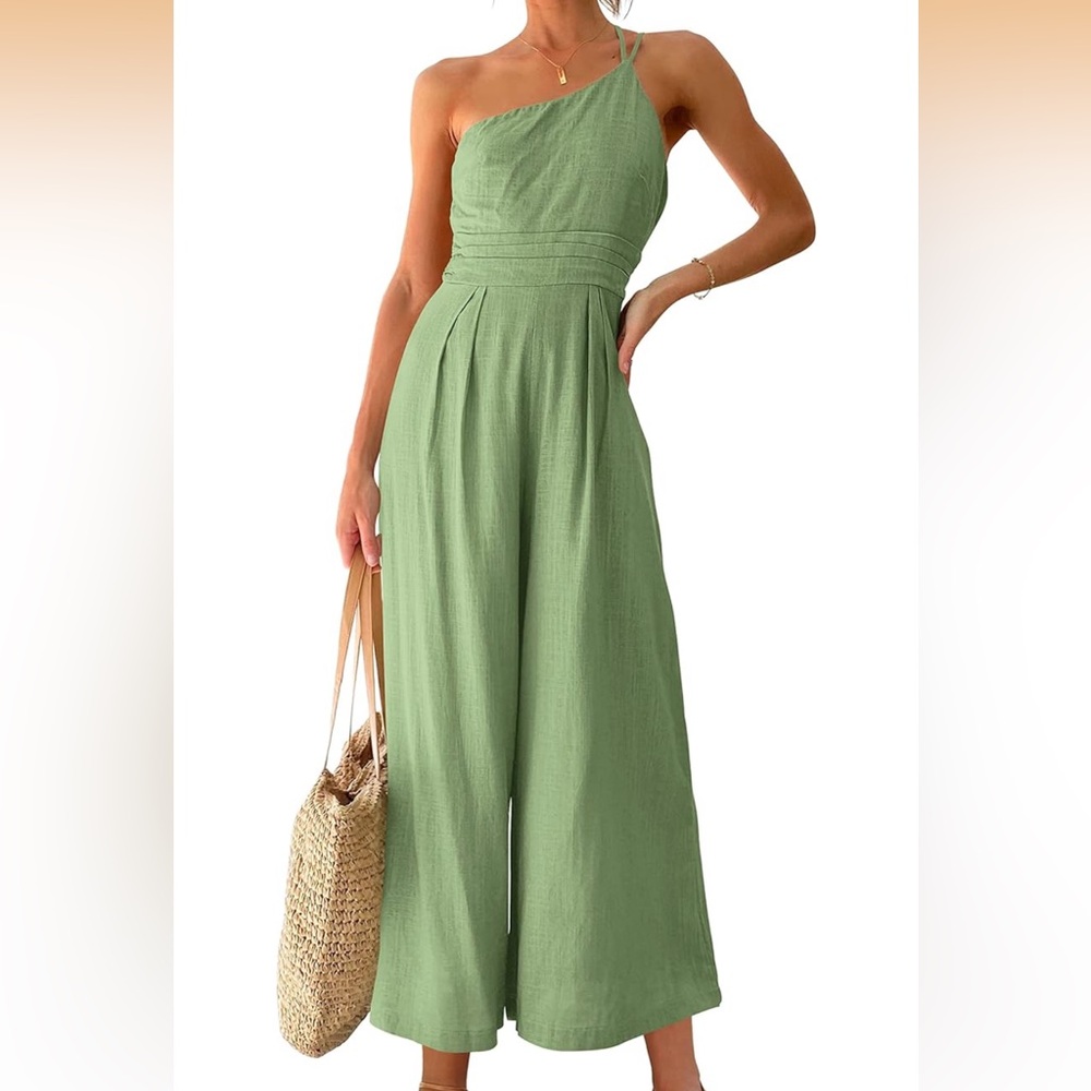 Women's Wide-Leg Jumpsuit in Sage Green